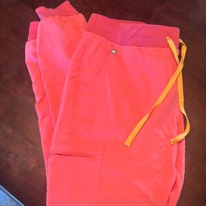 Vibrant Pink Fig Joggers with Yellow Drawstring Size Large Tall